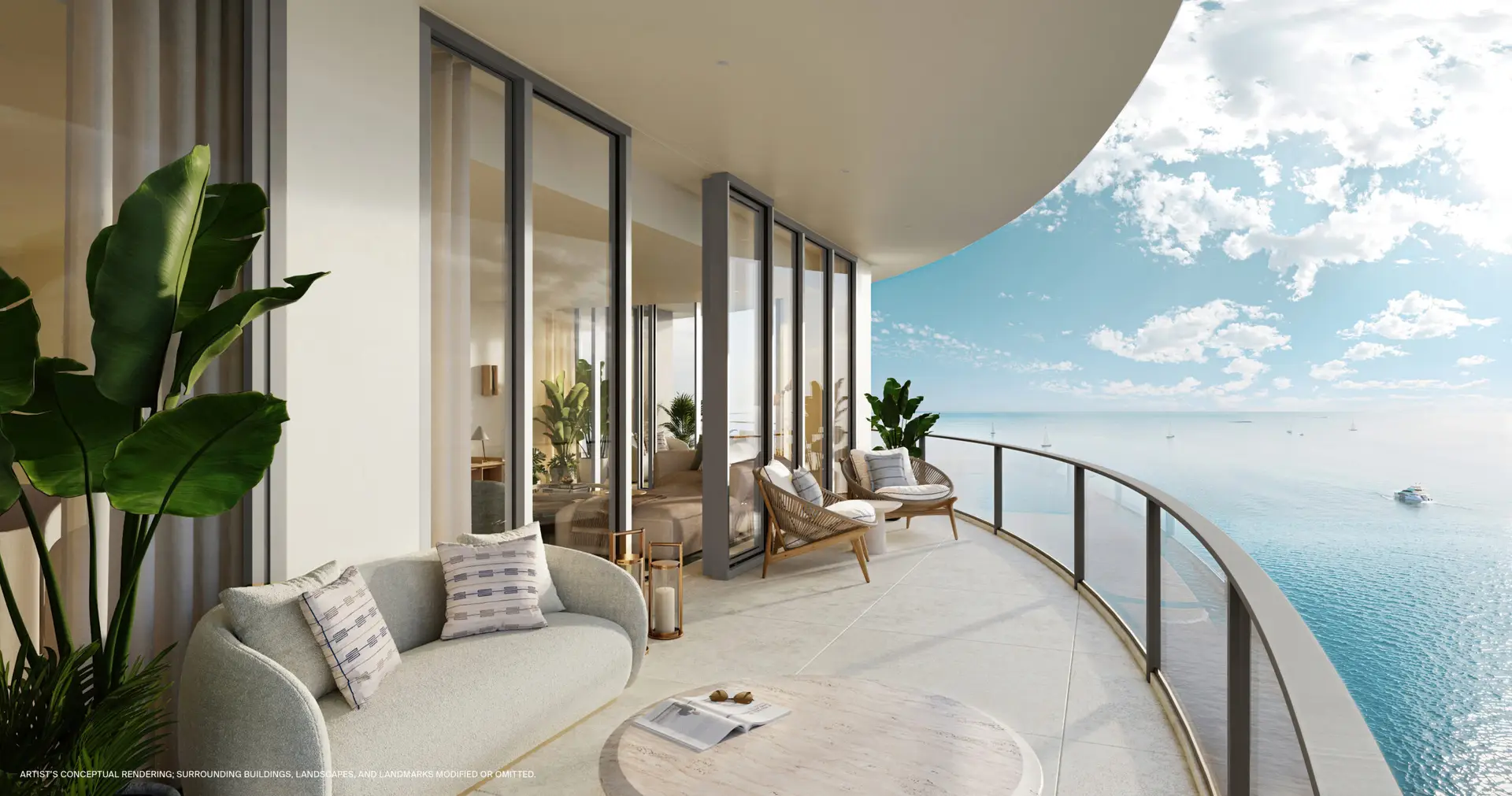 Fort Lauderdale beach luxury condos – St Regis wraparound balcony with ocean views